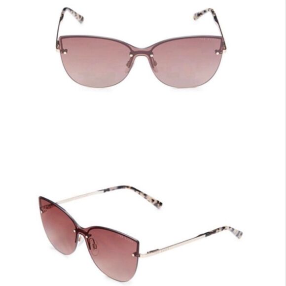 NWT Ted Baker TWS189 London Women’s Shield Sunglasses 139mm, Rose/Gold/Tort - Picture 1 of 7